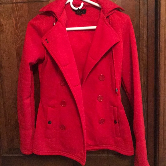 Women’s red Pea Coat - Picture 1 of 3